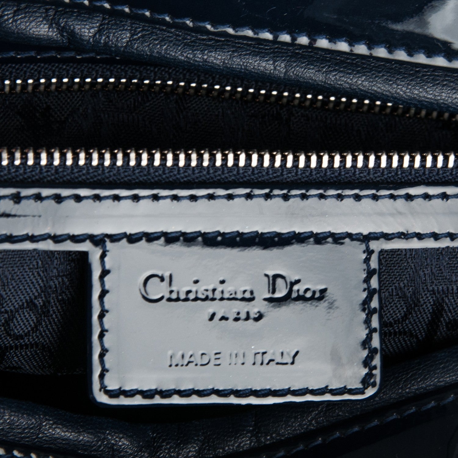 Christian Dior Patent Cannage Large Lady Dior Navy Blue 6 of 7