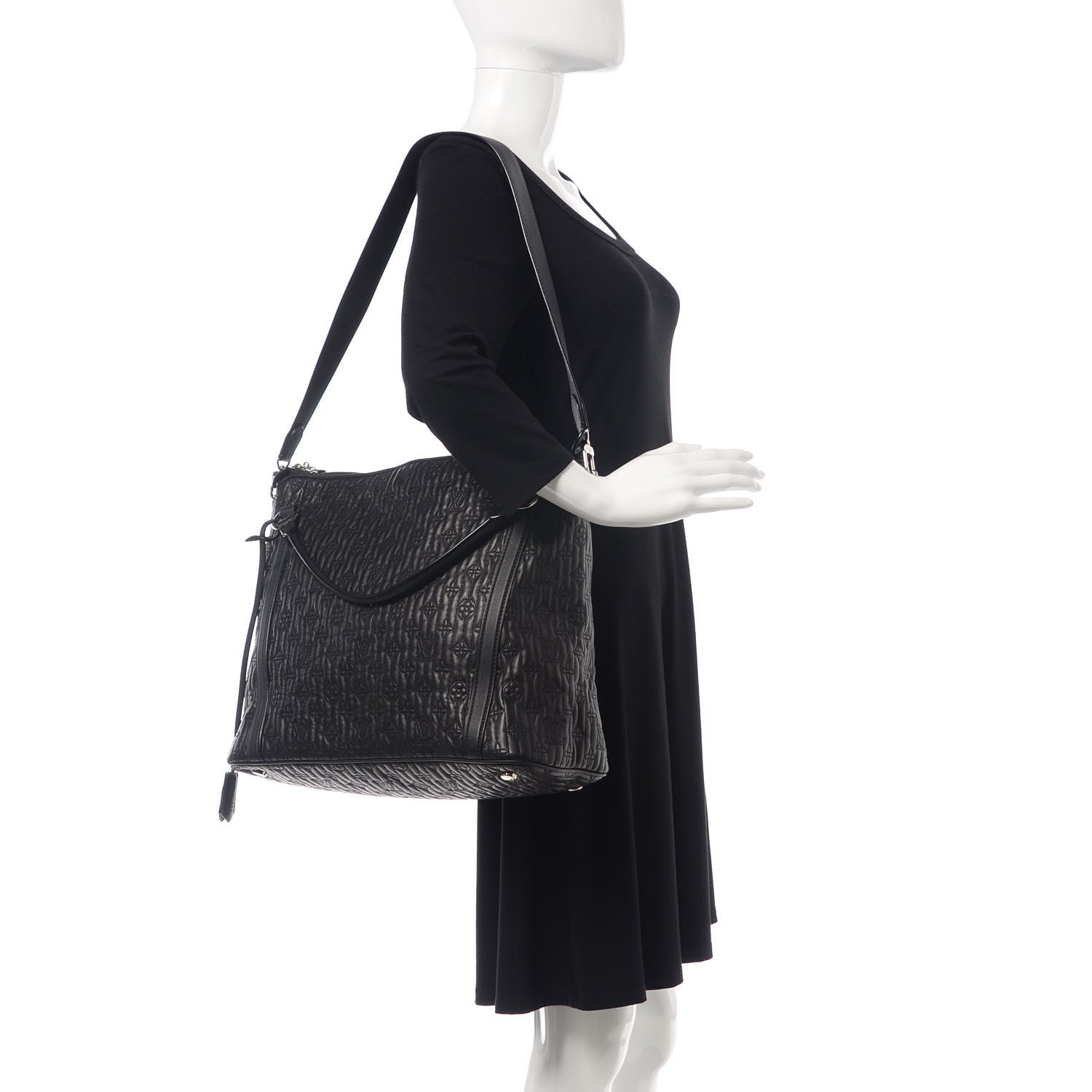 Louis Vuitton Monogram Lambskin Antheia Ixia MM Black 3 of 10