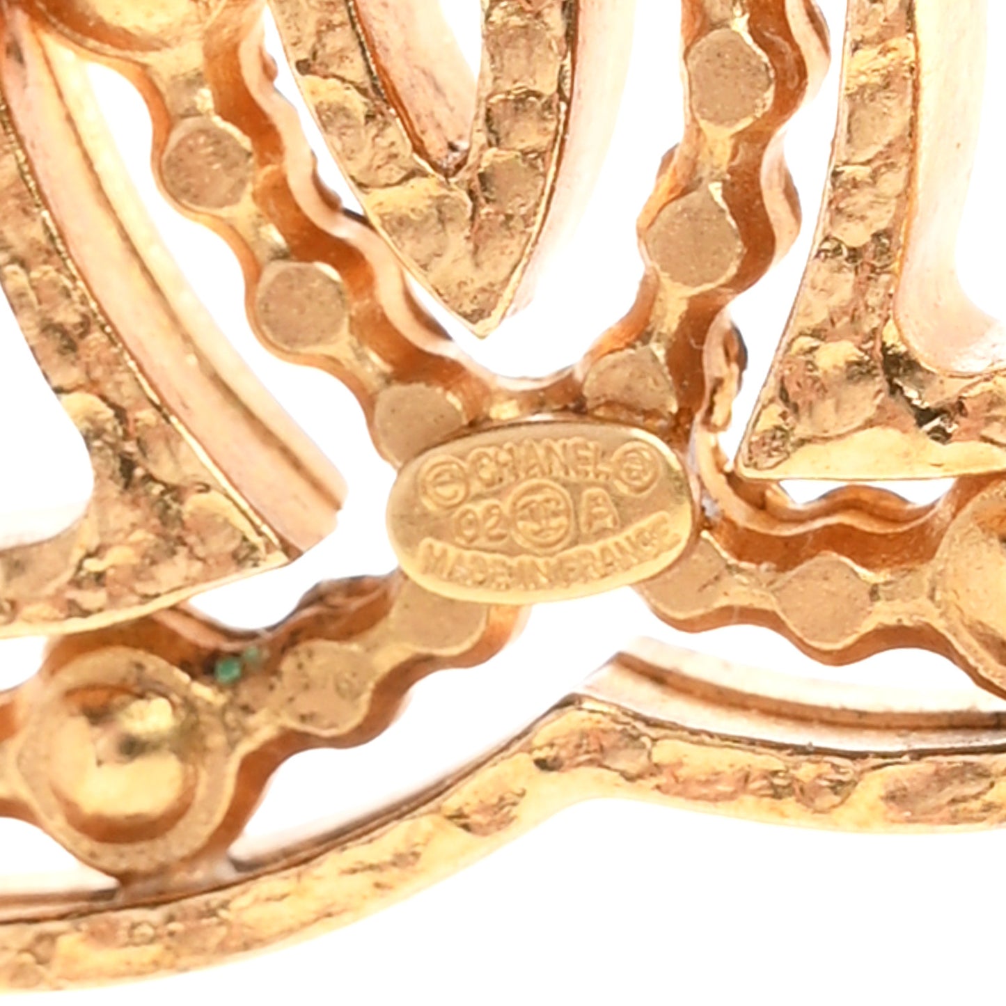Crystal CC Brooch Gold