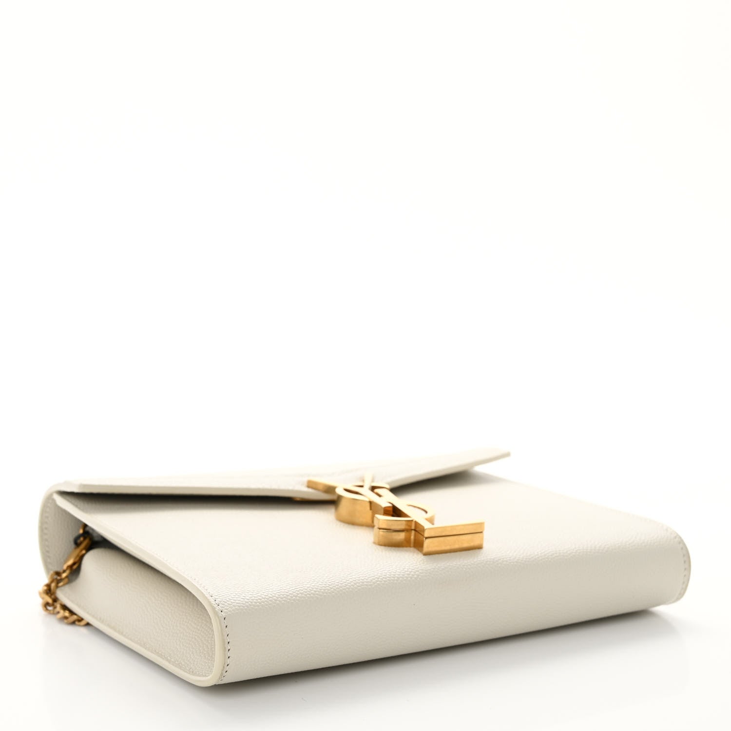 Saint Laurent Grain De Poudre Monogram Cassandra Chain Wallet Crema Soft 4 of 10