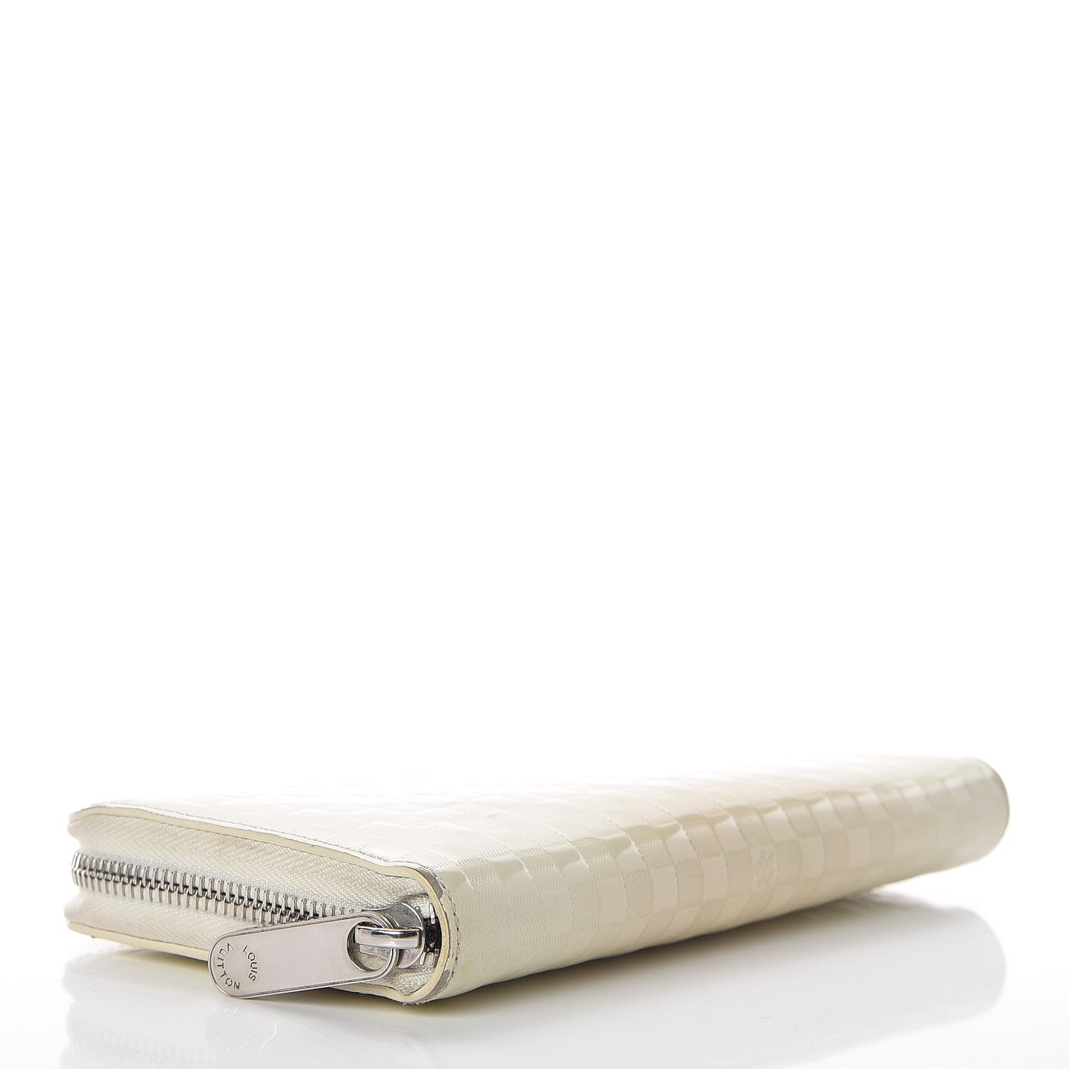 Louis Vuitton Shiny Calfskin Damier Facette Zippy Wallet Creme 4 of 20