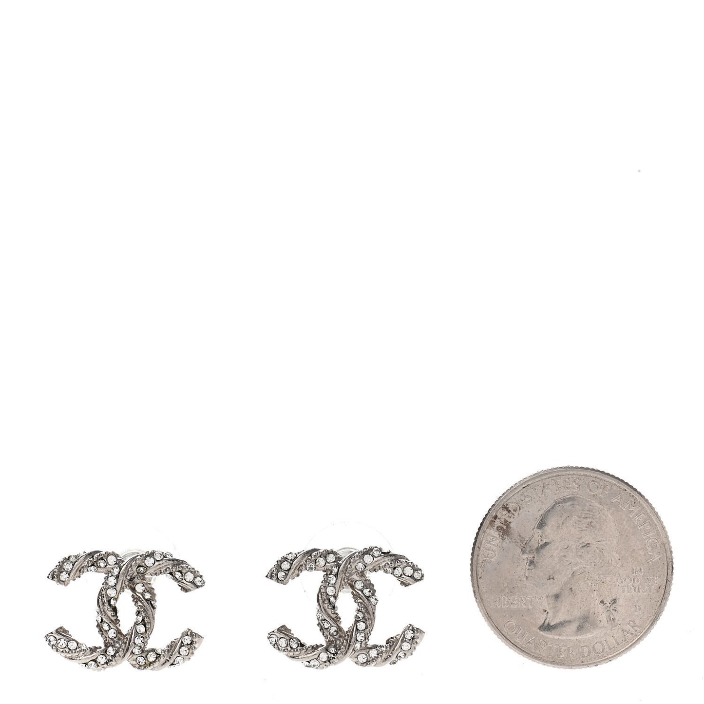 Crystal CC Twisted Earrings Silver