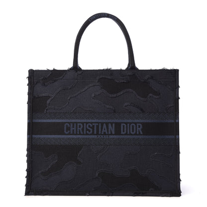 Christian Dior Canvas Embroidered Camouflage Book Tote Blue 1 of 10