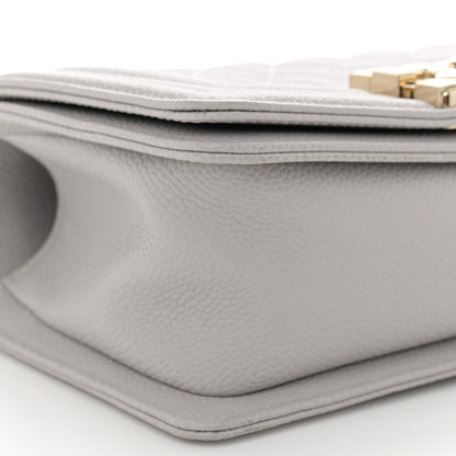Chanel Caviar Quilted Small Boy Flap Light Grey 9 of 11