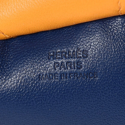 Hermes Milo Lambskin Grigri Rodeo Horse Bag Charm GM Bleu de Malte Cornaline Jaune D'Or 3 of 4