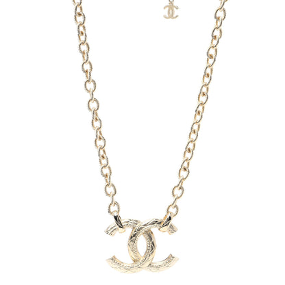Chanel Metal Quilted CC Necklace Gold 1 of 6