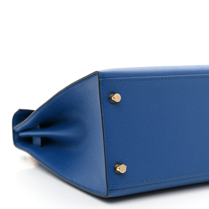 Hermes Epsom Kelly Sellier 28 Bleu France 9 of 11