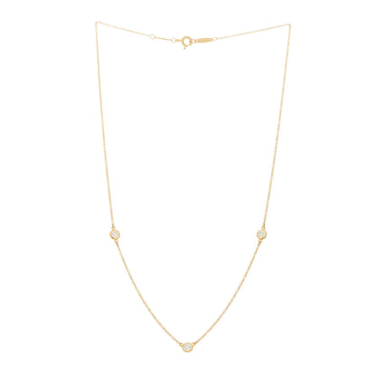 Tiffany 18K Yellow Gold Elsa Peretti Diamonds by the Yard 3 Station Necklace 3 of 5
