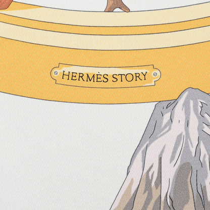 Hermes Silk Hermes Story Scarf 90 White Beige Multicolor 2 of 5