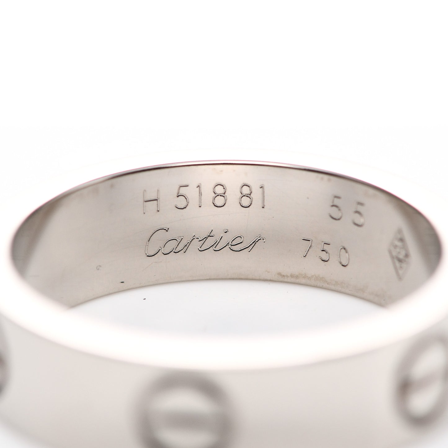 18K White Gold 5.5mm LOVE Ring 55 7.25