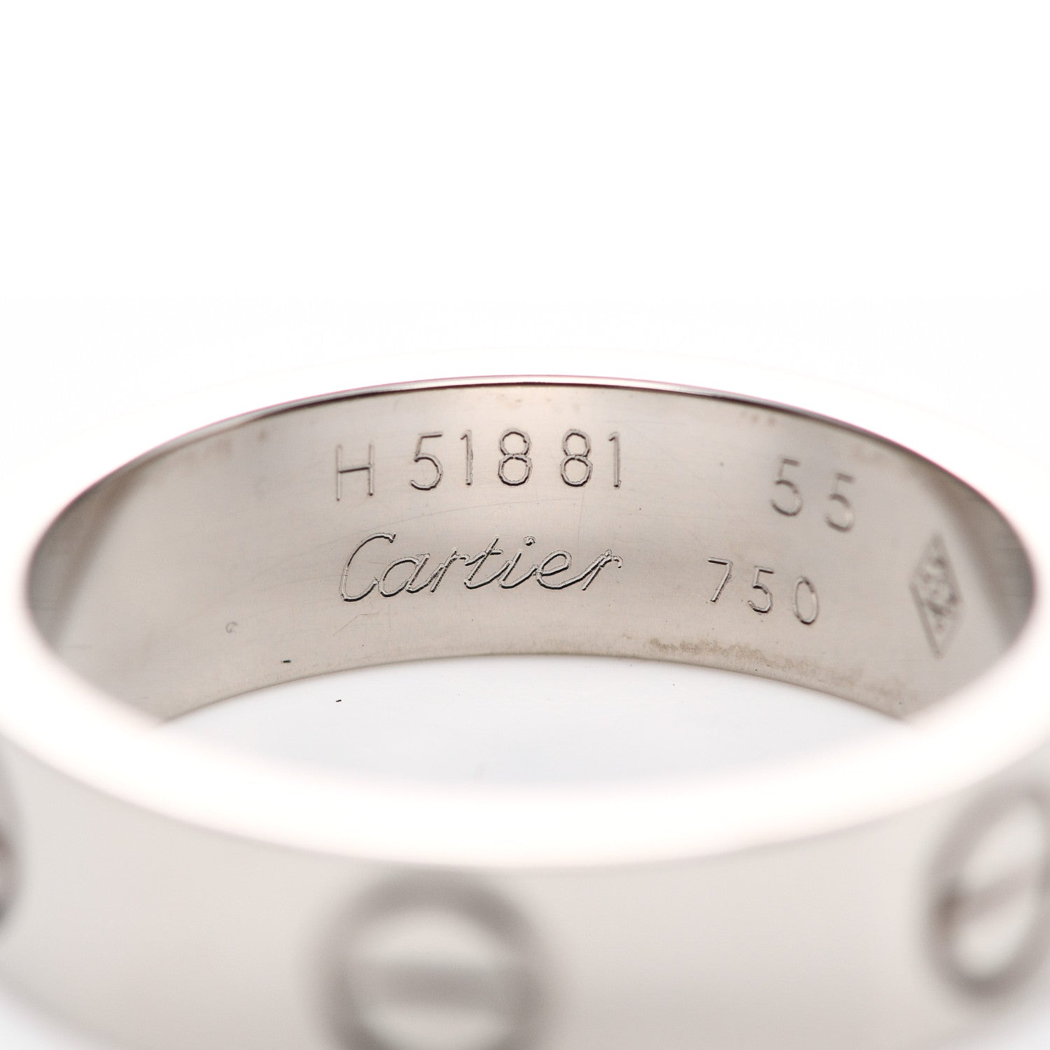 Cartier 18K White Gold 5.5mm LOVE Ring 55 7.25 4 of 7