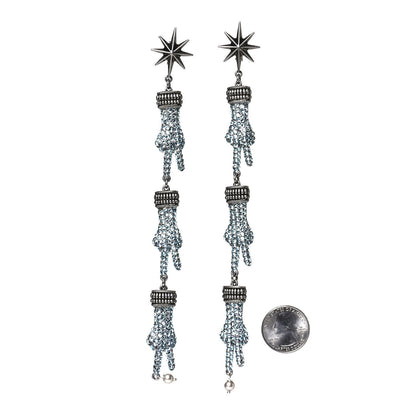 Gucci Swarovski Crystal Hand Motif Clip On Drop Earrings Metallic 2 of 5