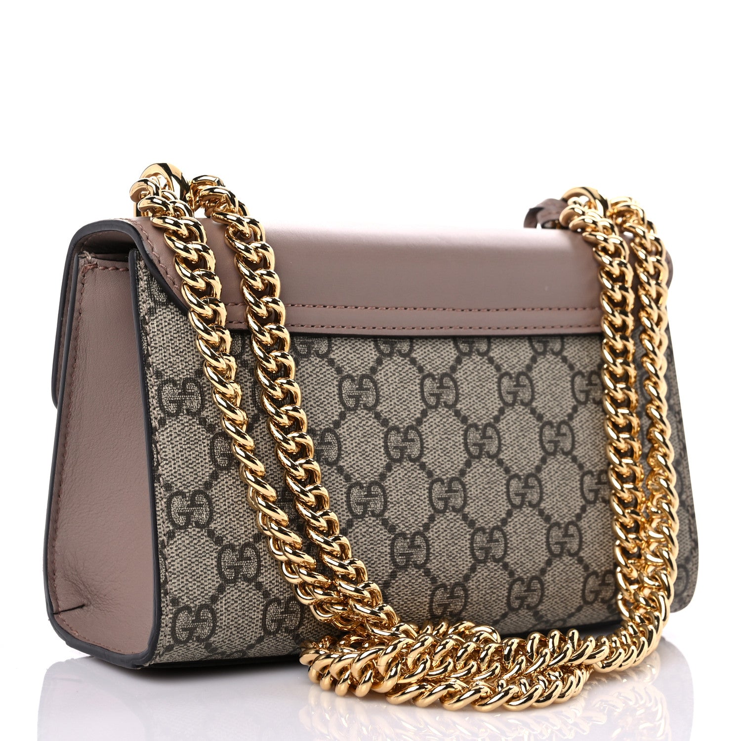 Gucci GG Supreme Monogram Studded Small Padlock Shoulder Bag Porcelain Rose 3 of 10