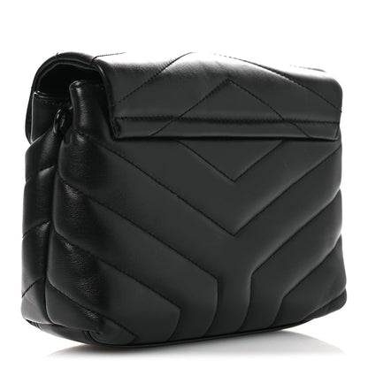 Saint Laurent Calfskin Y Quilted Monogram Monochrome Toy Loulou Crossbody Bag Black 5 of 28