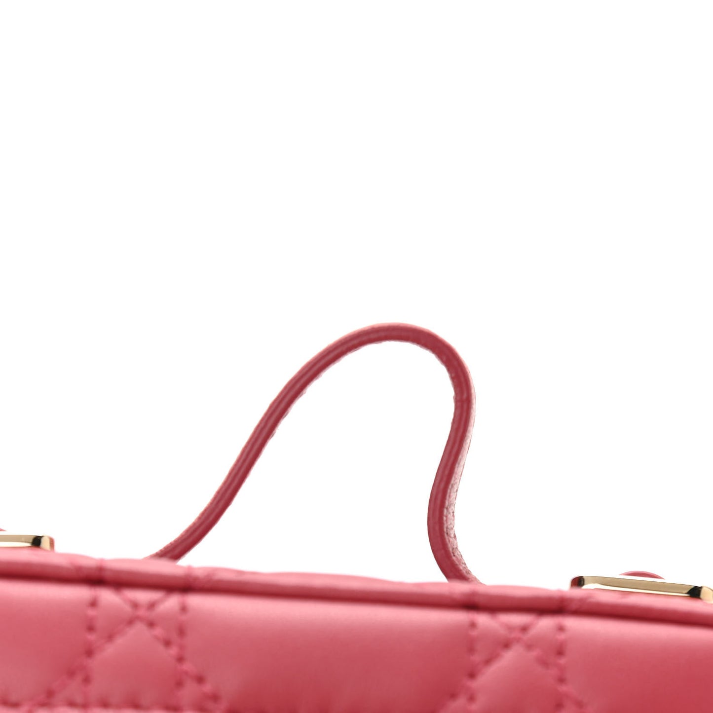 Lambskin Cannage Micro Vanity Case Strawberry Pink