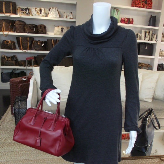 Prada Goatskin Cerniera Doctor Bag Rubino 2 of 9