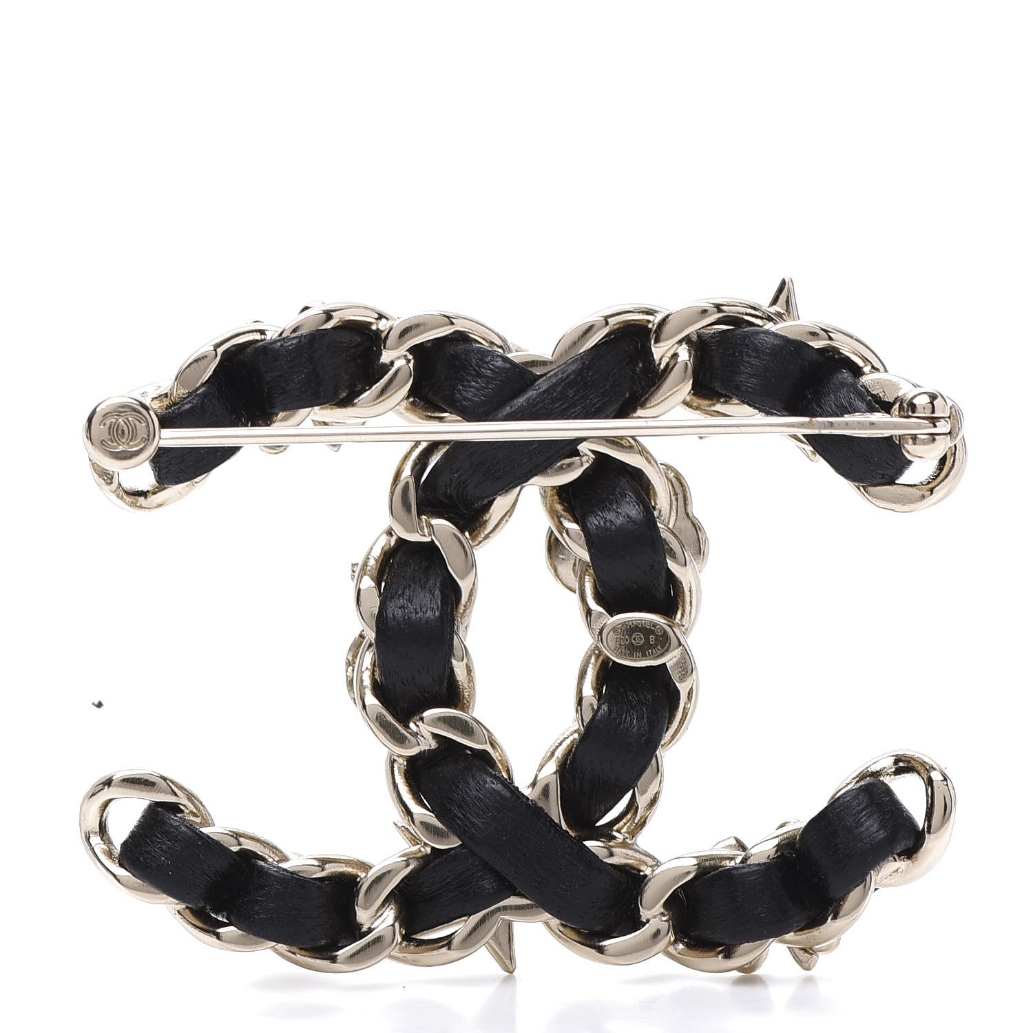 Chanel Lambskin Pearl Strass Sergeant Brooch Gold 3 of 5