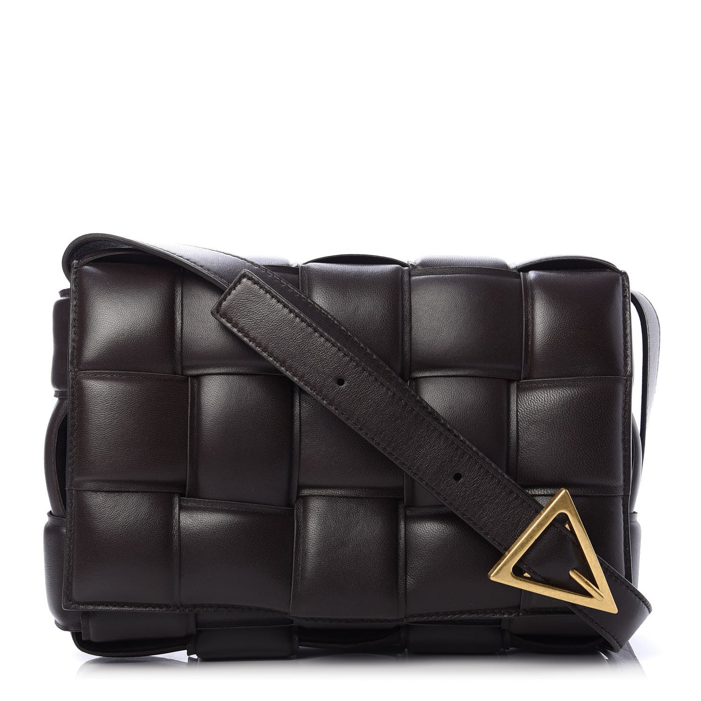 Nappa Maxi Intreccio Padded Cassette Crossbody Bag Fondente