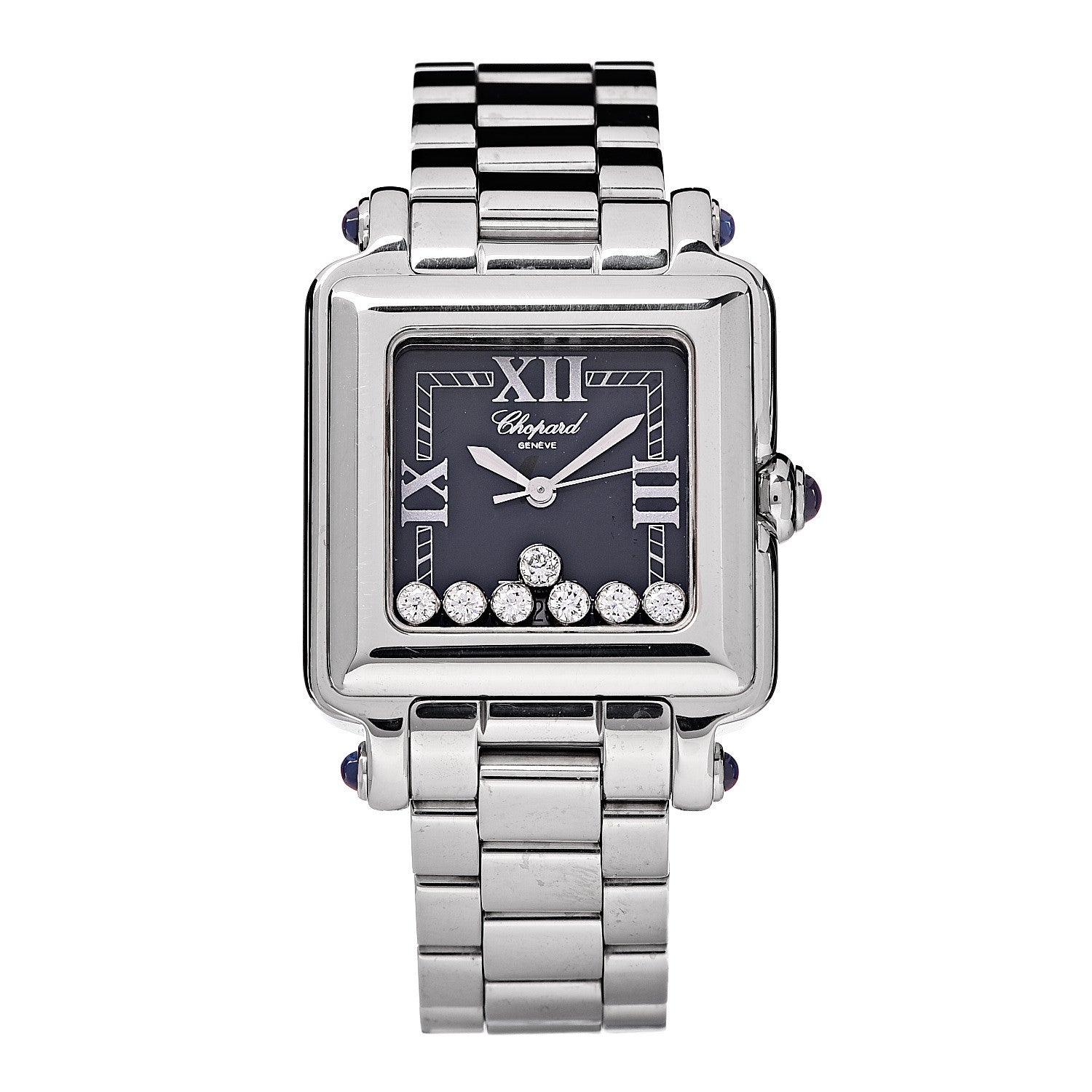Chopard Stainless Steel 7 Diamond 27mm Happy Sport Quartz Watch Black 1 of 7