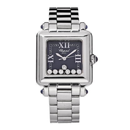 Chopard Stainless Steel 7 Diamond 27mm Happy Sport Quartz Watch Black 1 of 7