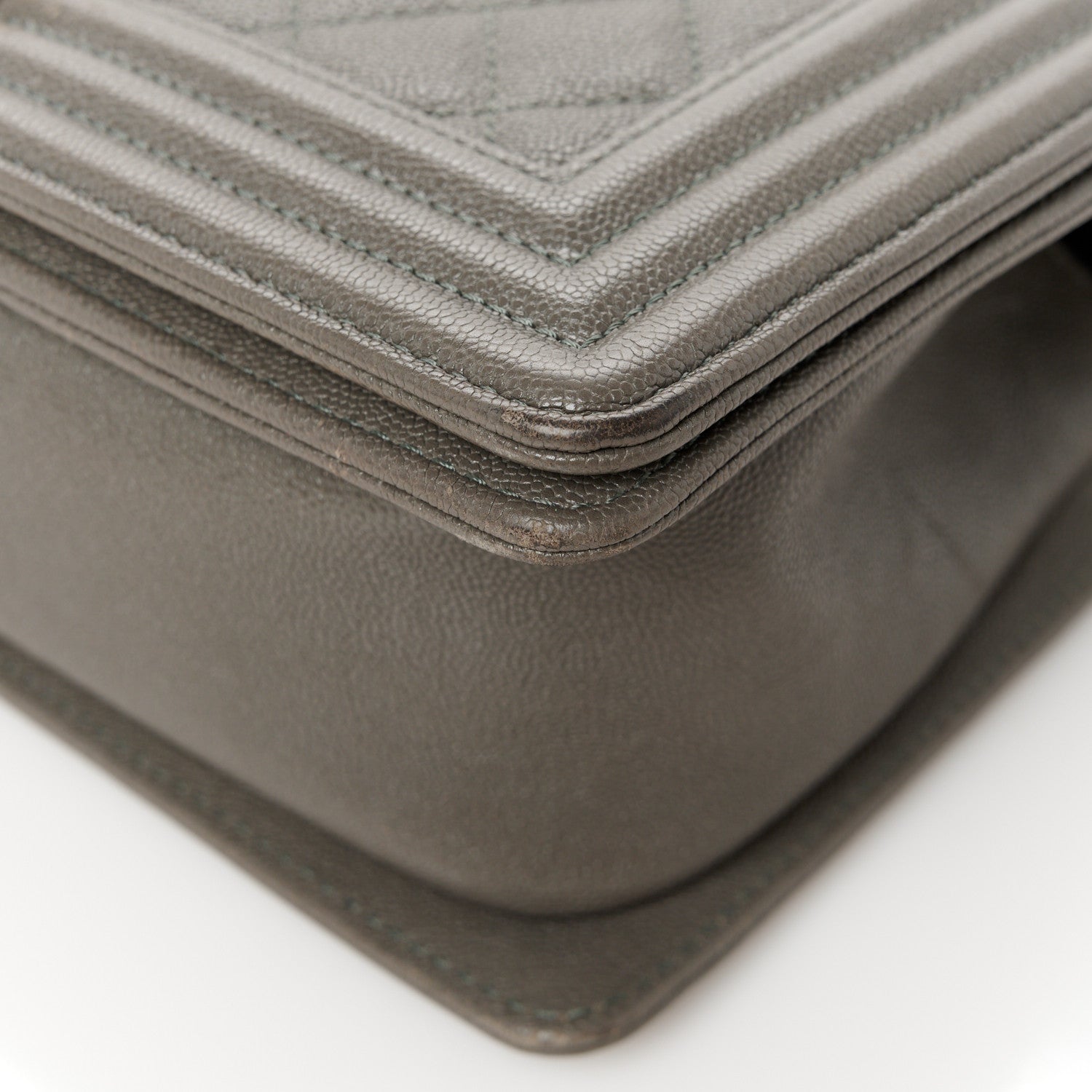 Chanel Caviar Quilted Medium Boy Flap Grey 9 of 10