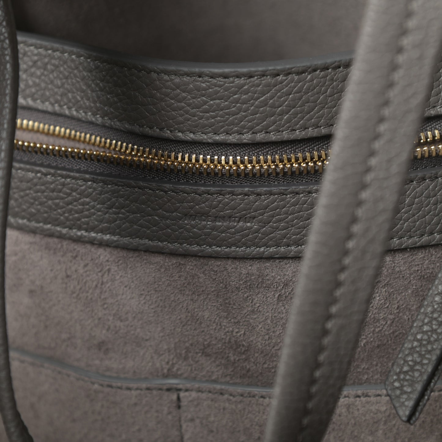 Soft Grained Calfskin Small Belt Cabas Phantom Grey