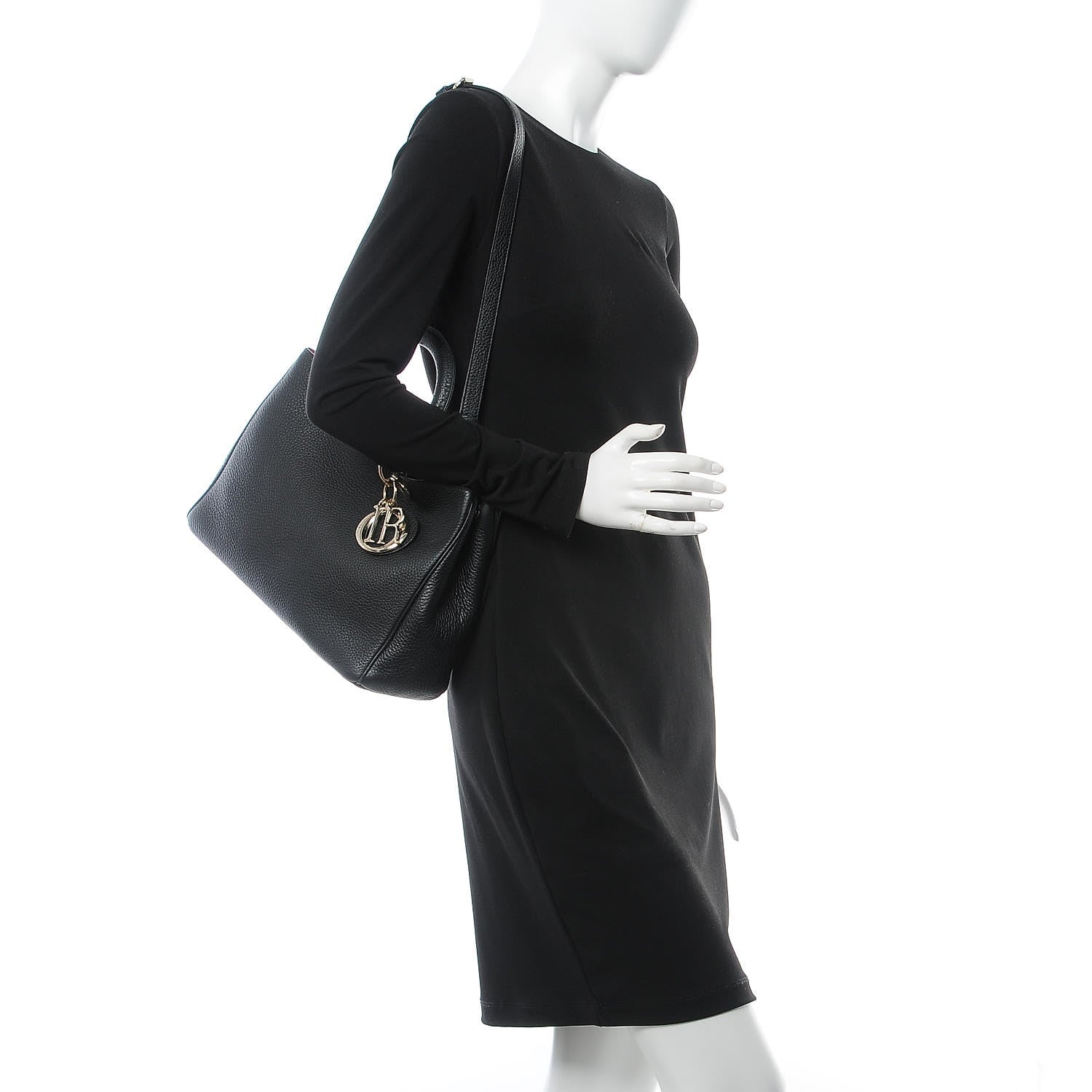 Christian Dior Bullcalf Medium Diorissimo Tote Black Rose Indien 3 of 9
