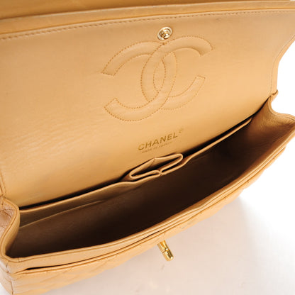 Chanel Lambskin Quilted Medium Double Flap Beige 5 of 13