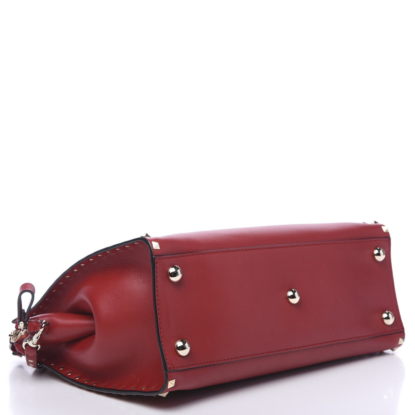 Vitello Rockstud Dome Shopper Rosso Valentino