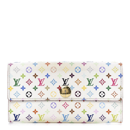Louis Vuitton Monogram Multicolor Sarah Wallet White Litchi 1 of 11