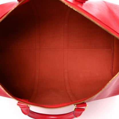 Louis Vuitton Epi Keepall 55 Castillan Red 4 of 9