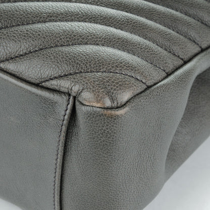 Saint Laurent Sheepskin Matelasse Chevron Monogram Large College Satchel Dark Anthracite 10 of 10