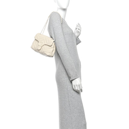 Gucci Soft Calfskin Matelasse Monochrome Small GG Marmont Shoulder Bag Ivory 2 of 11
