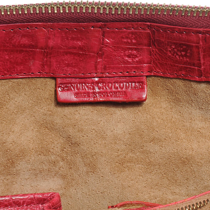 Nancy Gonzalez Crocodile Zip Top Satchel Red 5 of 5