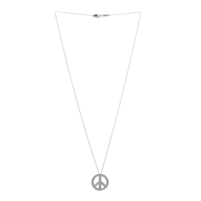 Tiffany Platinum Diamond Peace Pendant Necklace 3 of 7