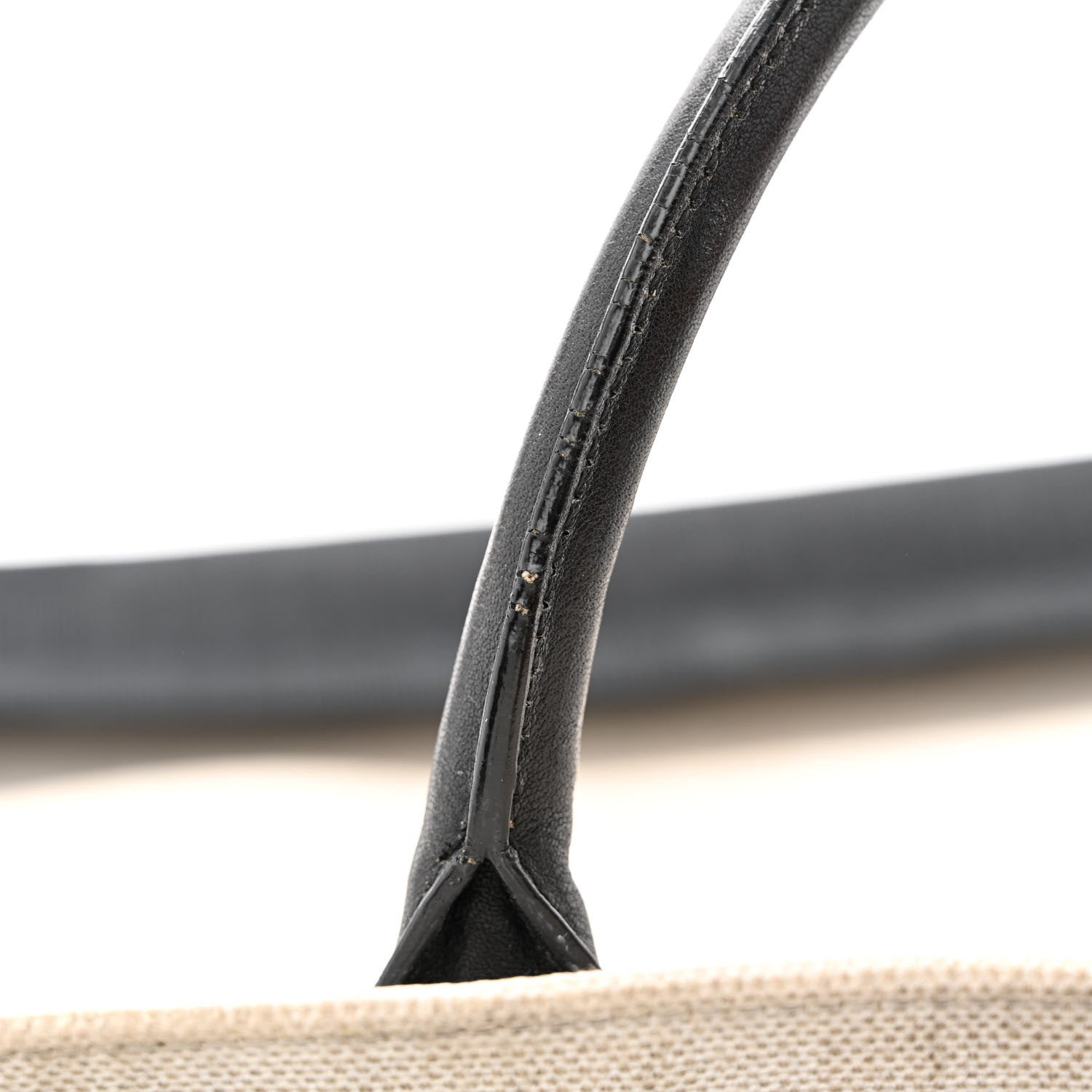 Saint Laurent Linen Calfskin Rive Gauche North South Tote White Black 14 of 15