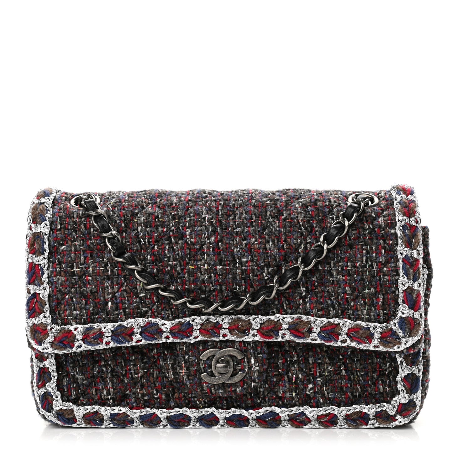 Tweed Quilted Medium Double Flap