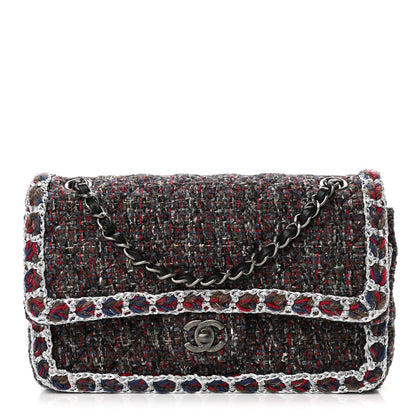 Chanel Tweed Quilted Medium Double Flap 1 of 15