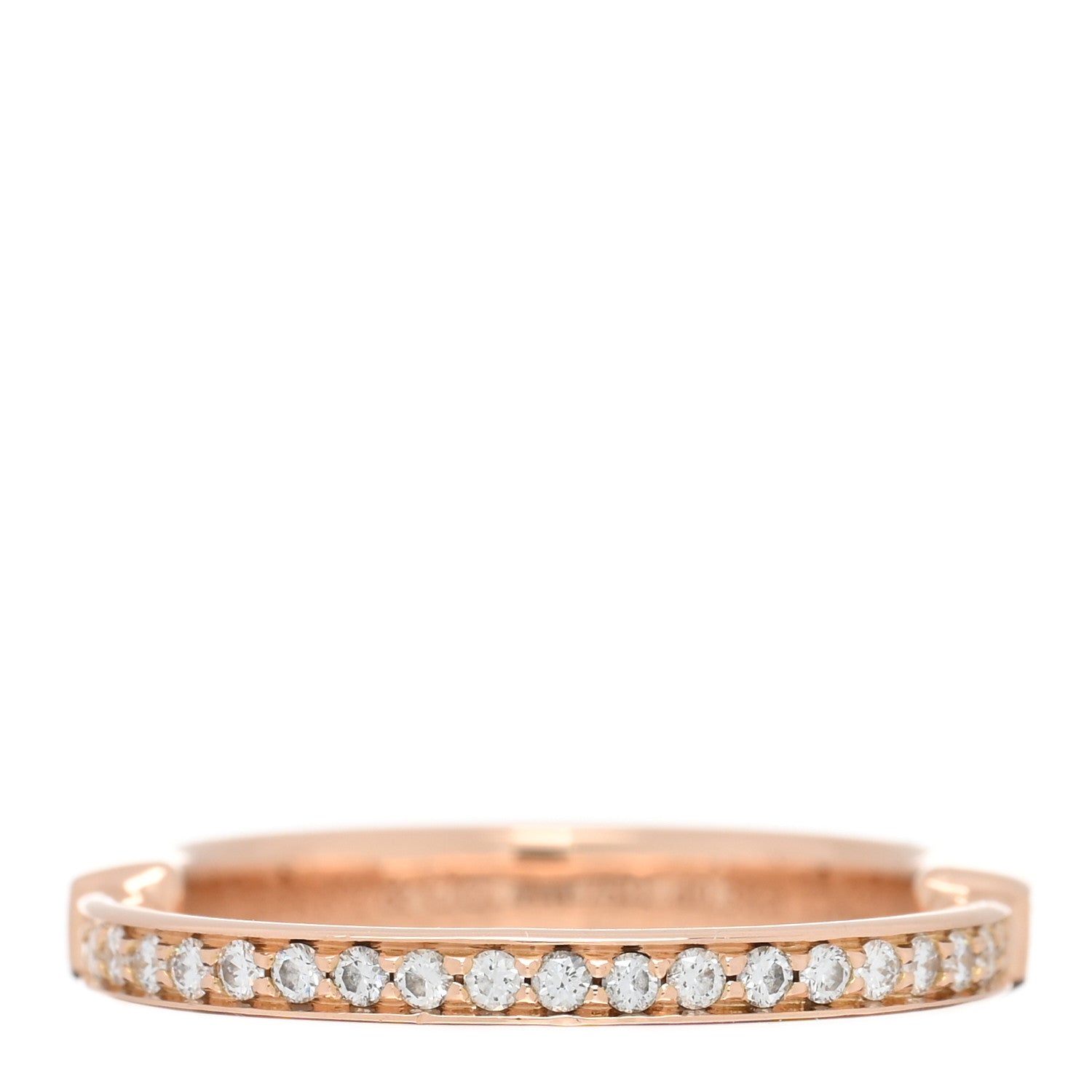 Tiffany 18K Rose Gold Diamond Lock Pave Ring 54 7 4 of 5