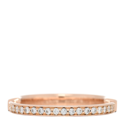 Tiffany 18K Rose Gold Diamond Lock Pave Ring 54 7 4 of 5