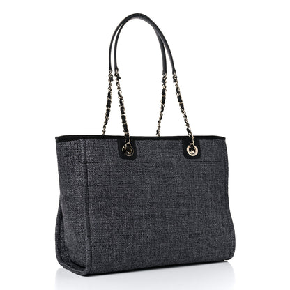 Chanel Lurex Boucle Small Deauville Tote Black 3 of 11