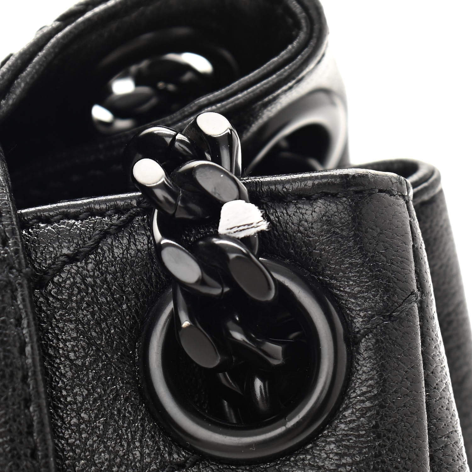 Saint Laurent Vintage Lambskin Chevron Monogram Medium Nolita Black 11 of 12