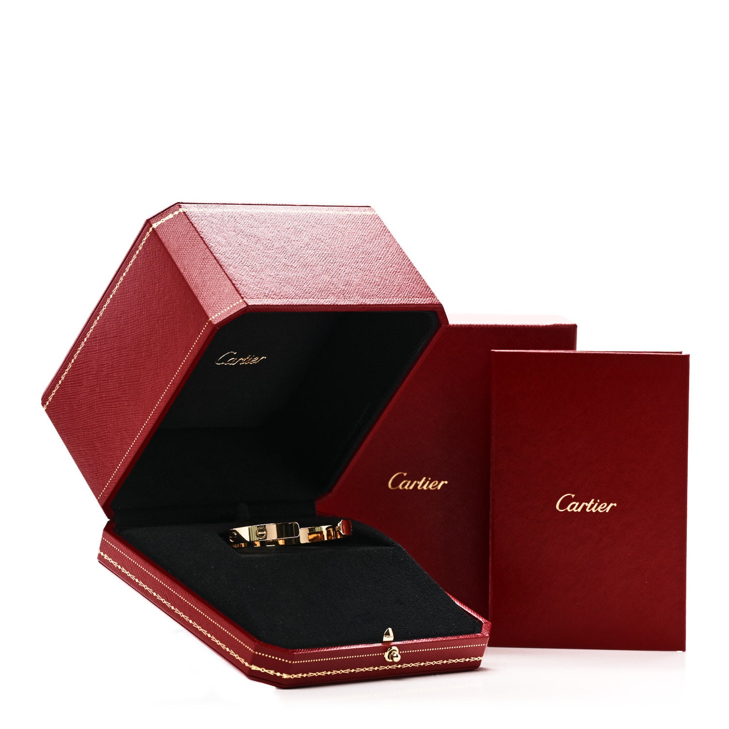 18K Yellow Gold LOVE Cuff Bracelet 16