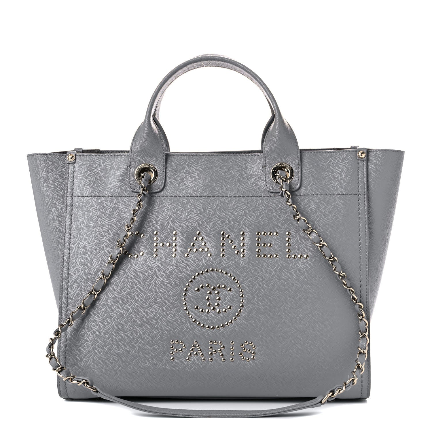 Chanel Caviar Studded Small Deauville Tote Grey 1 of 18