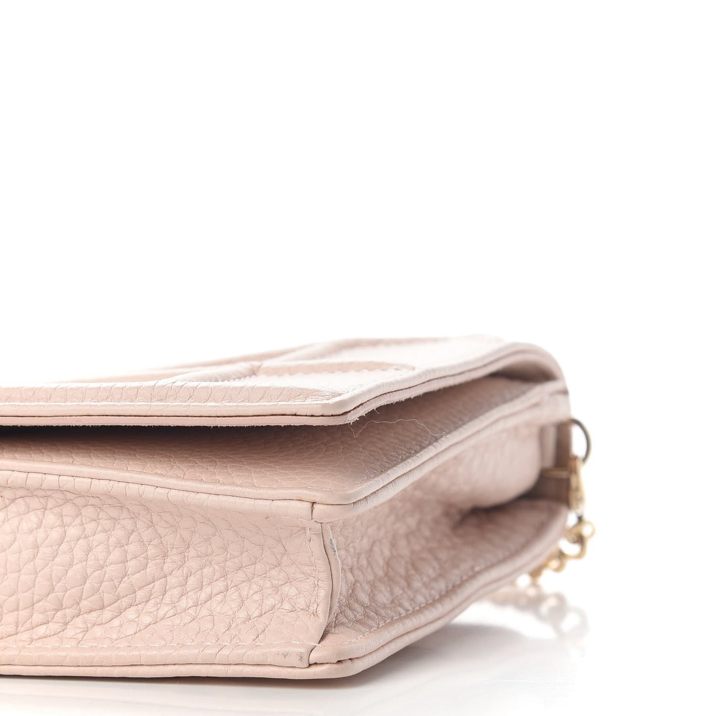 Grained Calfskin Diorama Wallet on Chain Pouch Rose Poudre