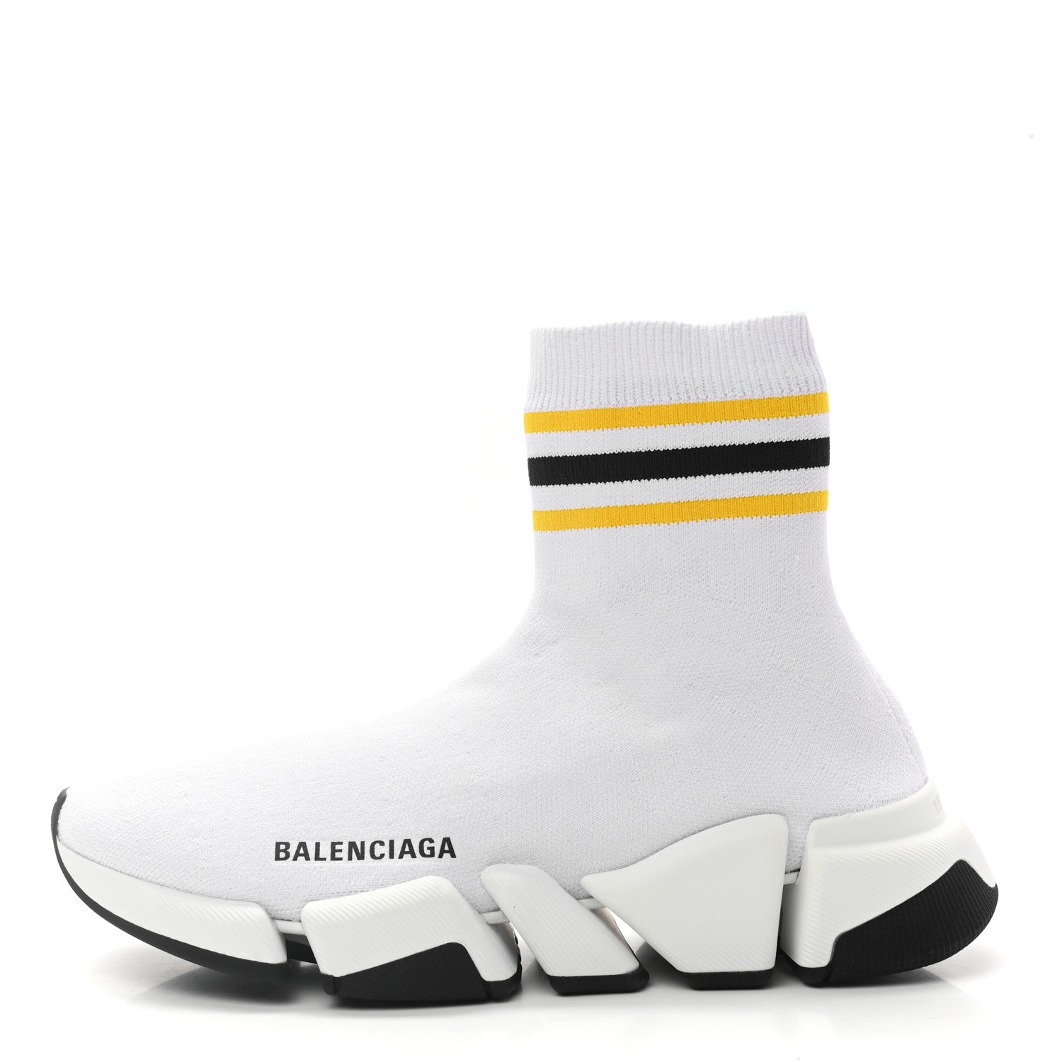 Balenciaga Technical 3D Recycled Knit Striped Womens Speed 2.0 Sneakers 39 White Multicolor 1 of 8