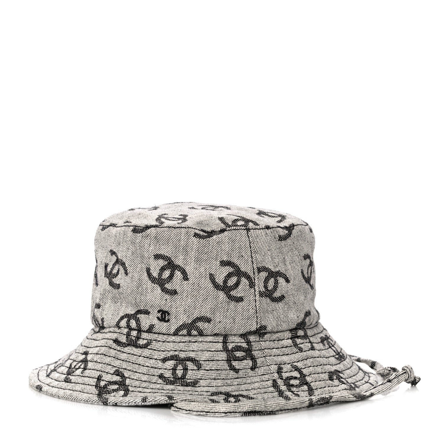 Chanel Denim CC Bucket Hat L White Black 1 of 7