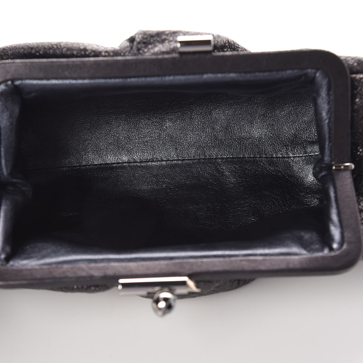 Chanel Metallic Crackled Calfskin Monte Carlo Clutch Dark Silver 5 of 8