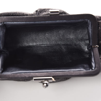 Chanel Metallic Crackled Calfskin Monte Carlo Clutch Dark Silver 5 of 8