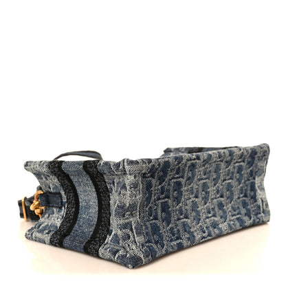 Christian Dior Denim Oblique Mini Book Tote With Strap Blue 4 of 10